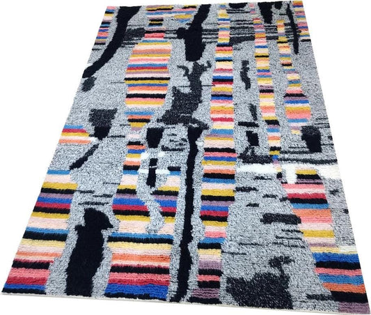 Hand Knoted Abstract Wool Area Rug
