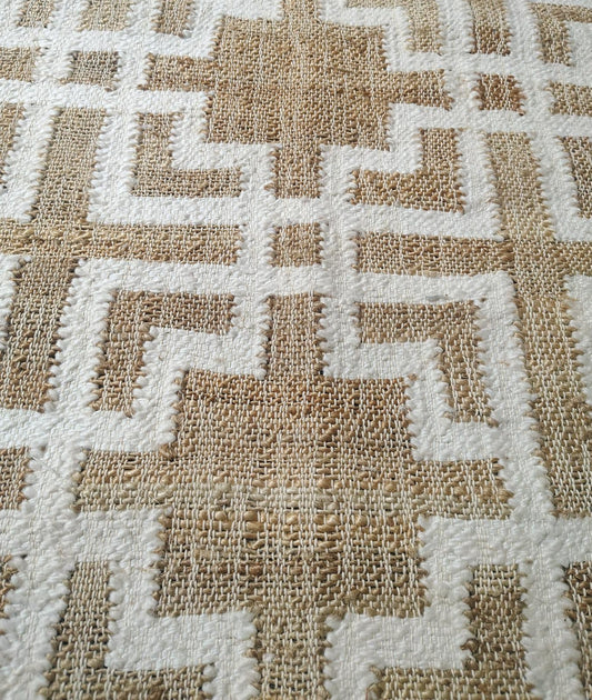 Abstract Geometric Rug, Handmade Jute Labyrinth Pattern