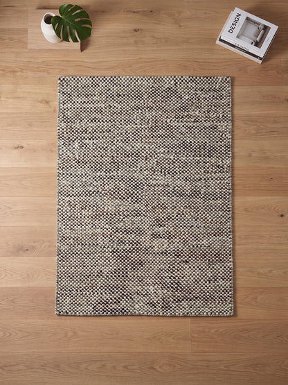 Hand Knoted Wool Area Rug, Neutral Textured Rug