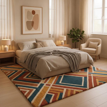 Hand Tufted Geometric Wool Viscose Rug