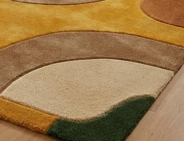 Hand-Tufted Wool Rug – Retro Abstract Sculptural Design