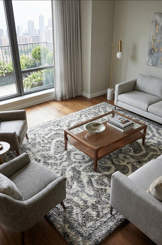 Vintage Distressed Medallion Area Rug,