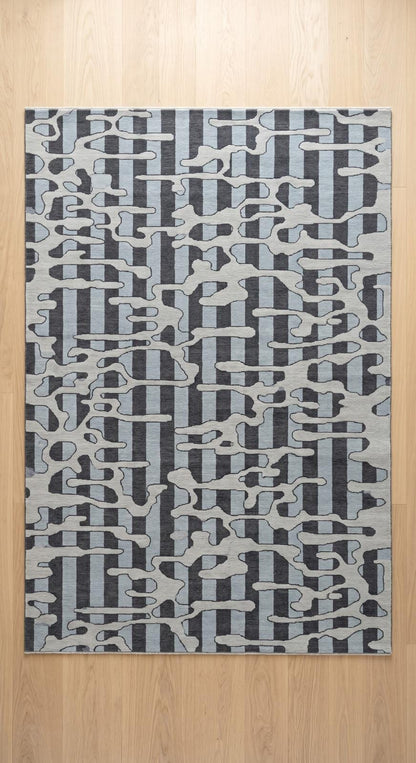 Modern Abstract Geometric Area Rug, Hand Tufted