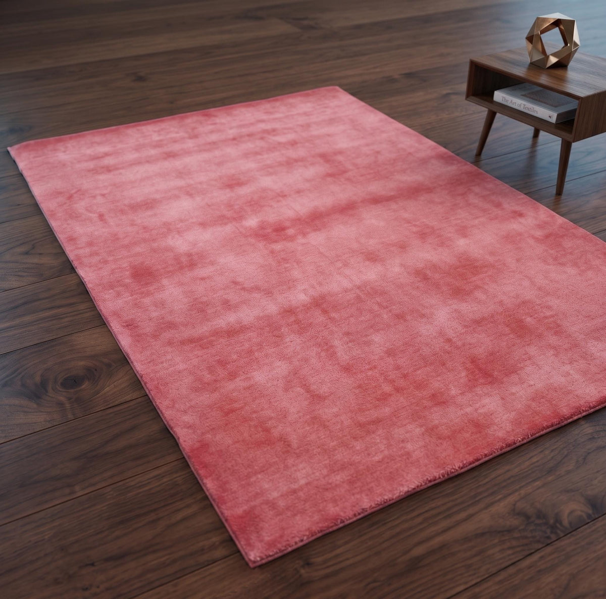 Blush Cardinal Hand Loom Wool Rug, Modern Minimalist Area Mat