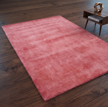 Blush Cardinal Hand Loom Wool Rug, Modern Minimalist Area Mat