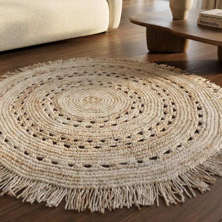 Natural Wool Round Off White/Ivory, Eco Friendly