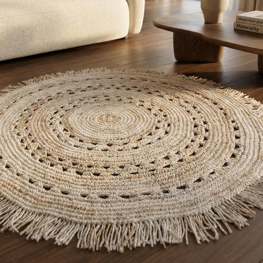 Natural Wool Round Off White/Ivory, Eco Friendly