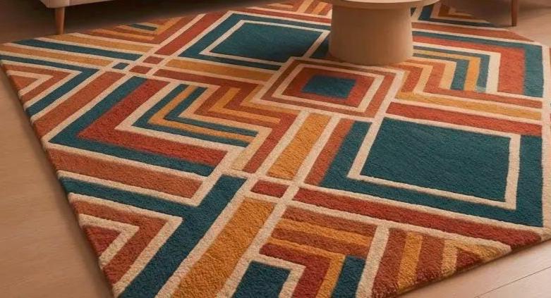 Hand Tufted Geometric Wool Viscose Rug