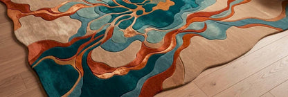 Abstract Organic Shape Tufted Rug, Modern Handmade Area Carpet,