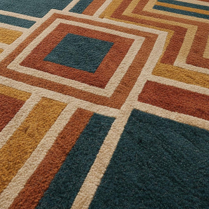 Hand Tufted Geometric Wool Viscose Rug