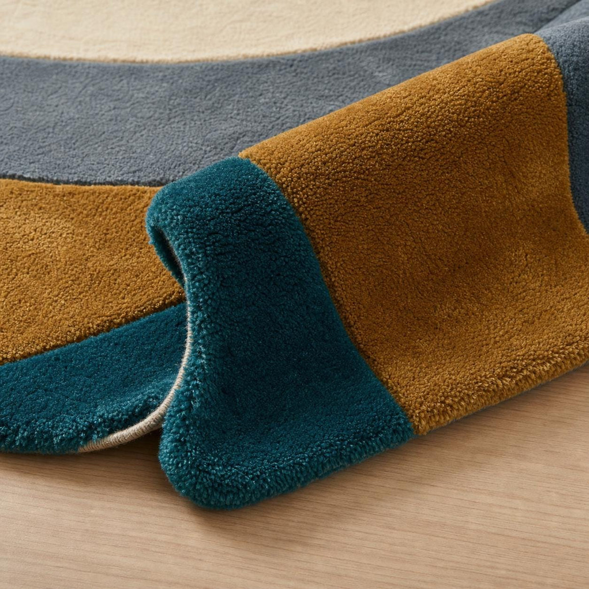 Abstract Hand Tufted Rug Modern Wave Area Rug