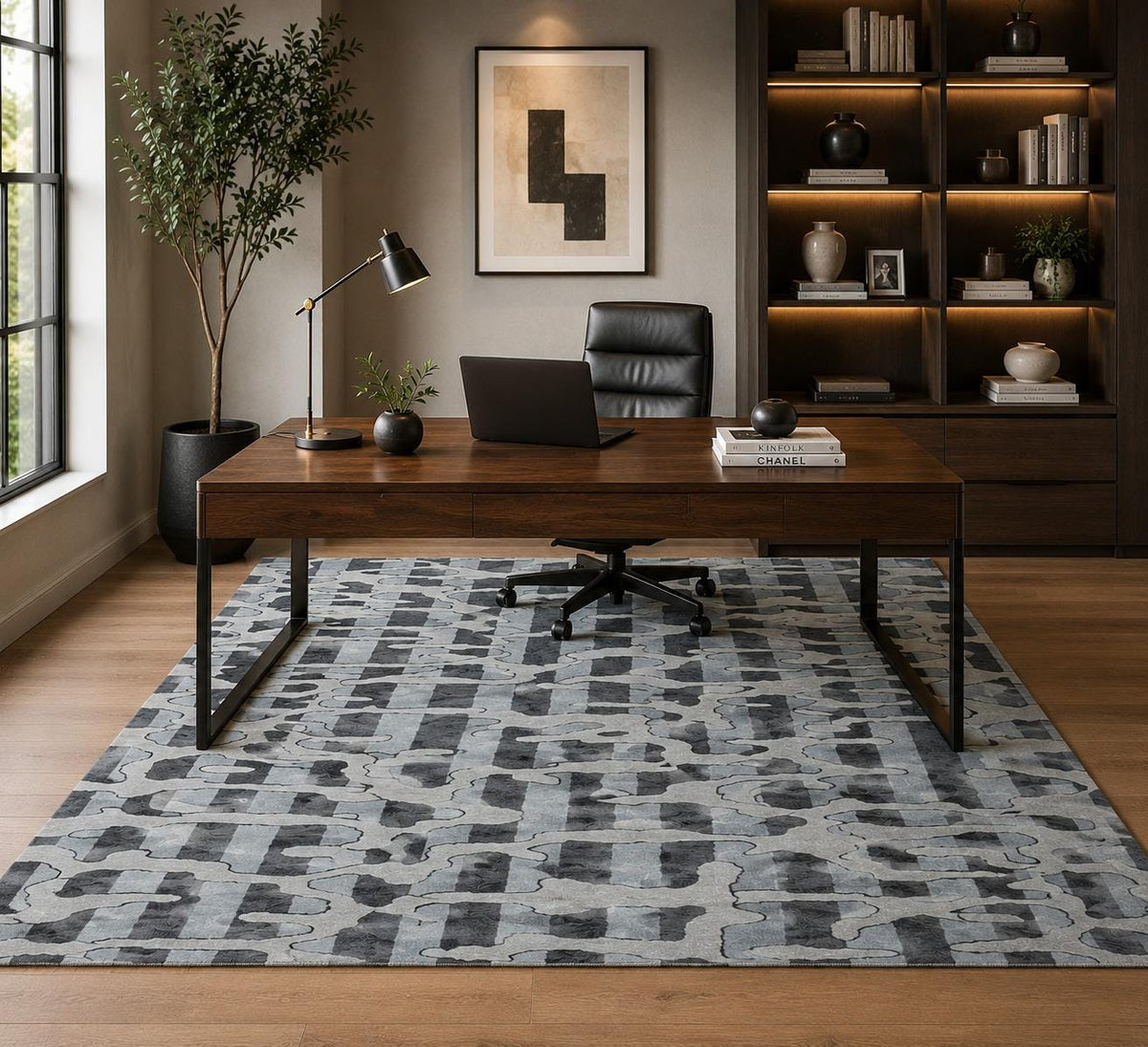 Modern Abstract Geometric Area Rug, Hand Tufted