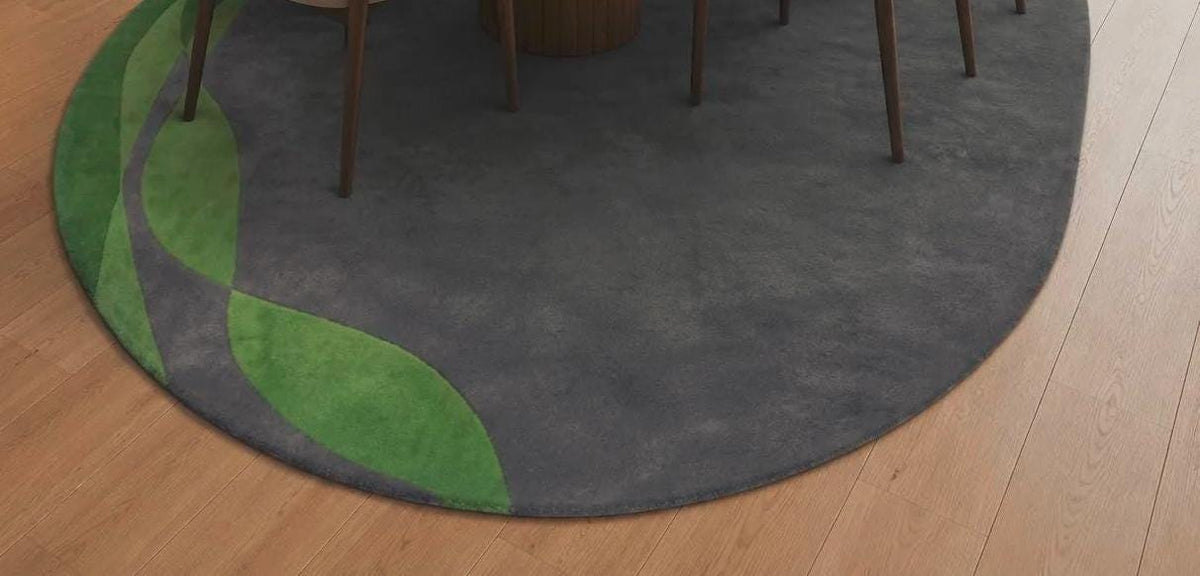 Stylish Abstract Green Gray Irregular Area Rug