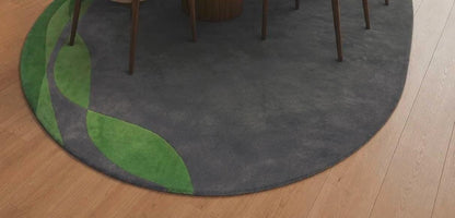 Stylish Abstract Green Gray Irregular Area Rug