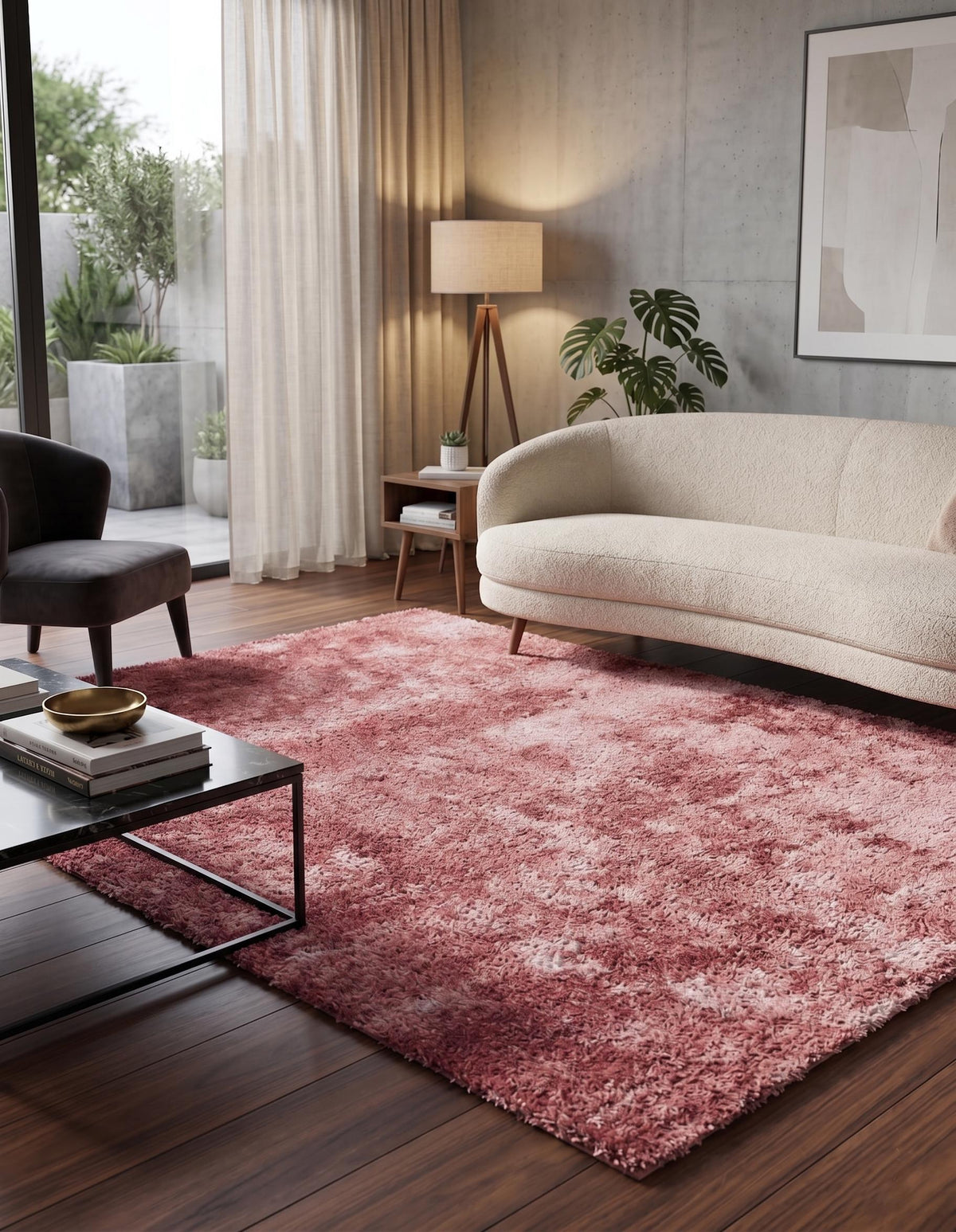Hand Tufted Pink Area Rug