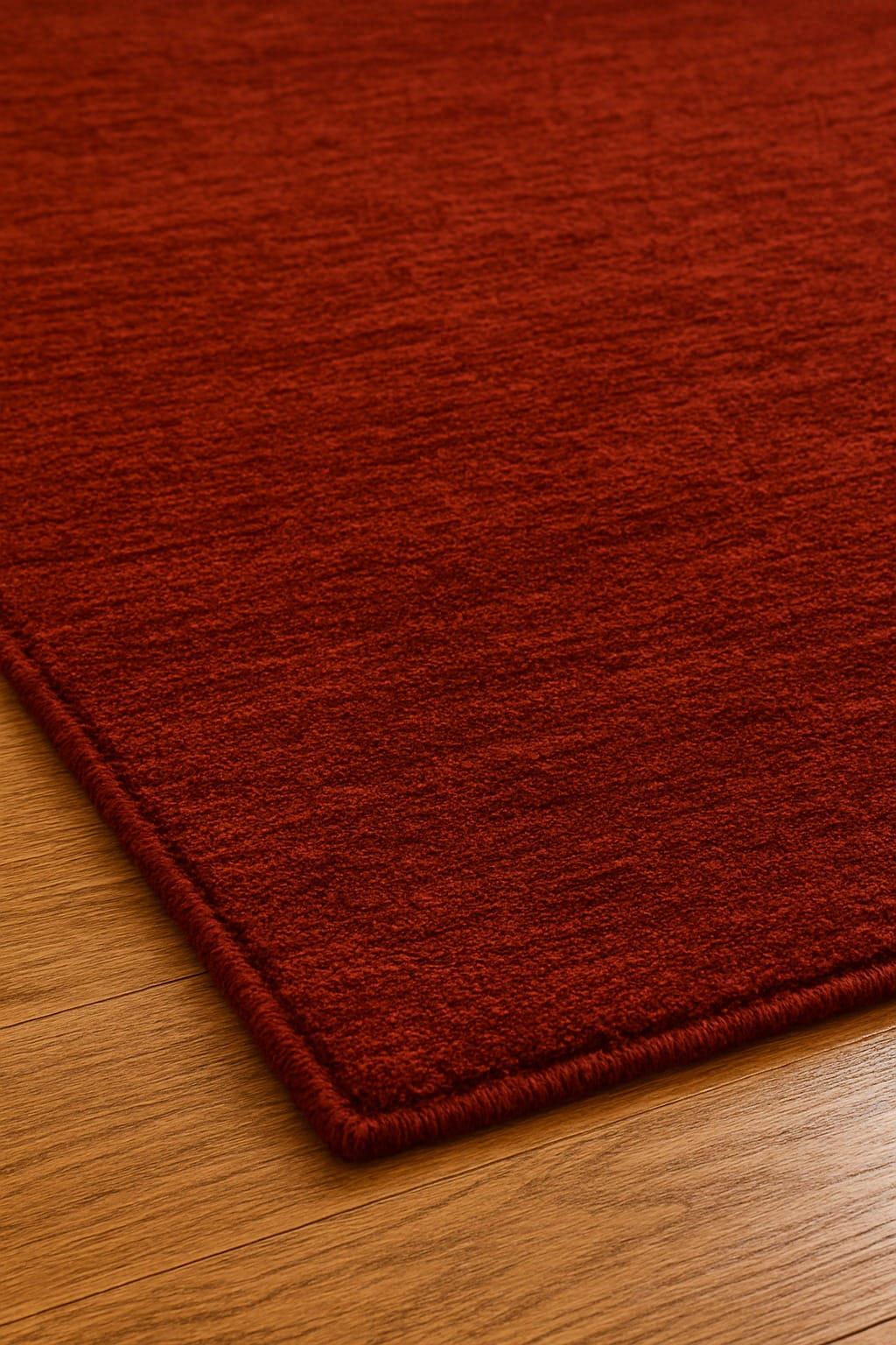 Hand Loom Burgundy Wool Area Rug