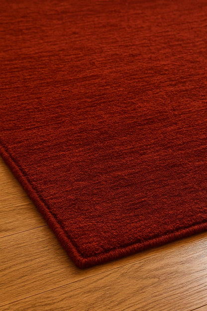 Hand Loom Burgundy Wool Area Rug