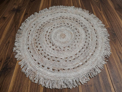 Natural Wool Round Off White/Ivory, Eco Friendly