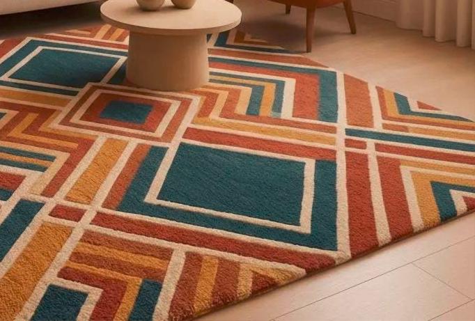Hand Tufted Geometric Wool Viscose Rug