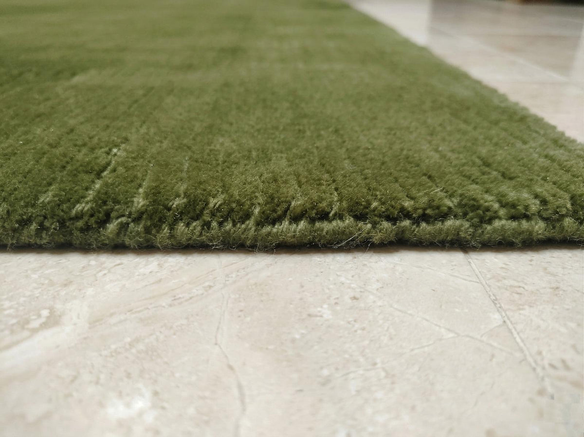 Olive Green Area Rug, Modern Minimalist Rug