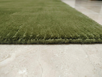 Olive Green Area Rug, Modern Minimalist Rug