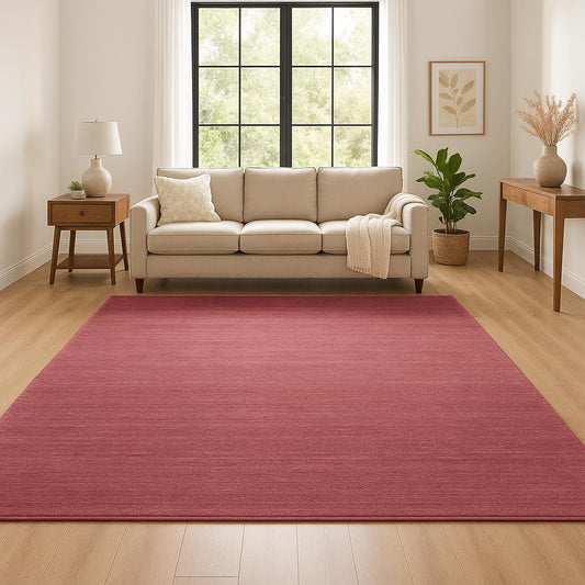 Blush Cardinal Hand Loom Wool Rug, Modern Minimalist Area Mat