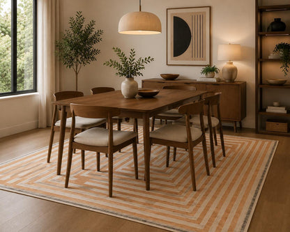 Elegant Geometric Tufted Rug, Beige Cream Maze Pattern Area Rugs