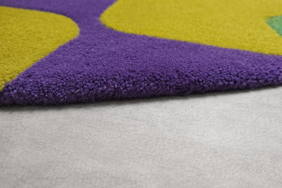 Modern Round Area Rug Colorful Geometric Abstract Rug