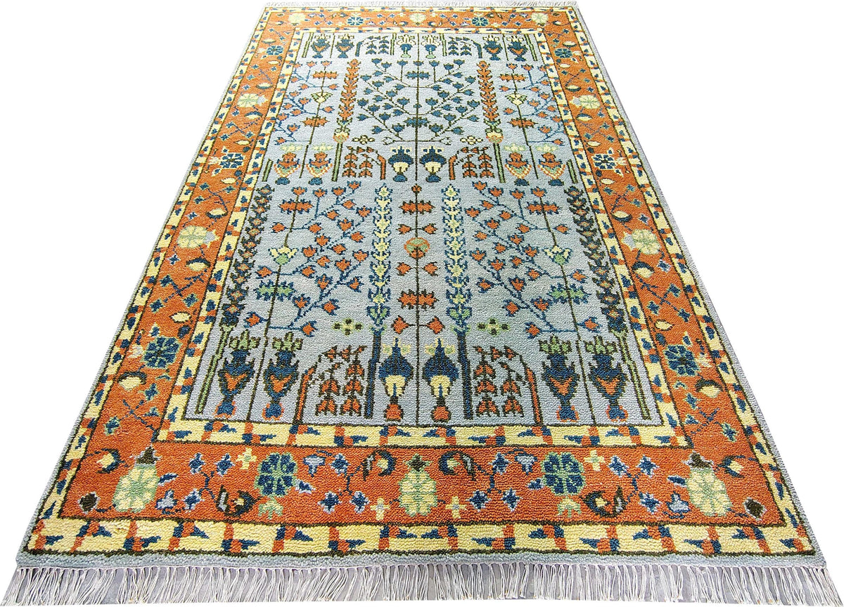 Hand-Knotted Wool Area Rug