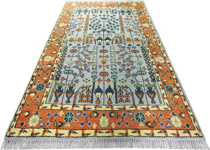 Hand-Knotted Wool Area Rug