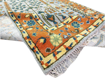 Hand-Knotted Wool Area Rug
