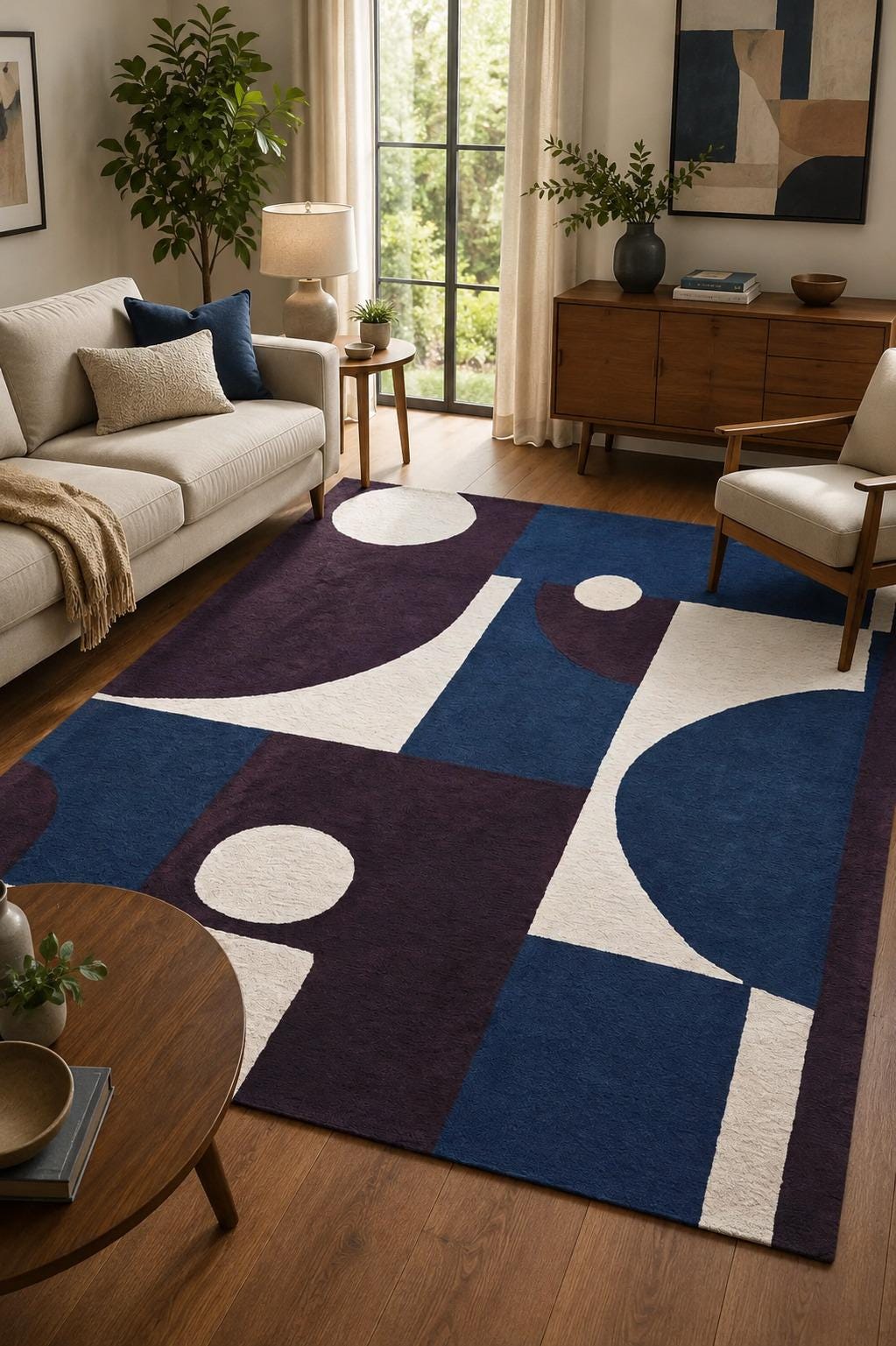 Modern Geometric Tufted Area Rug