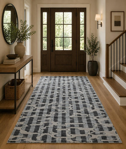 Modern Abstract Geometric Area Rug, Hand Tufted
