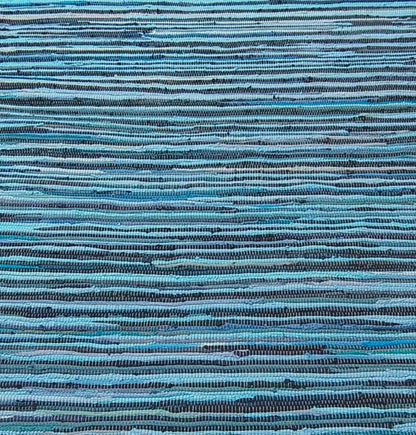 Handwoven Blue Striped Rug