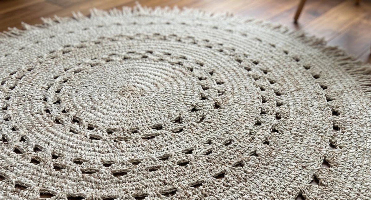 Natural Wool Round Off White/Ivory, Eco Friendly