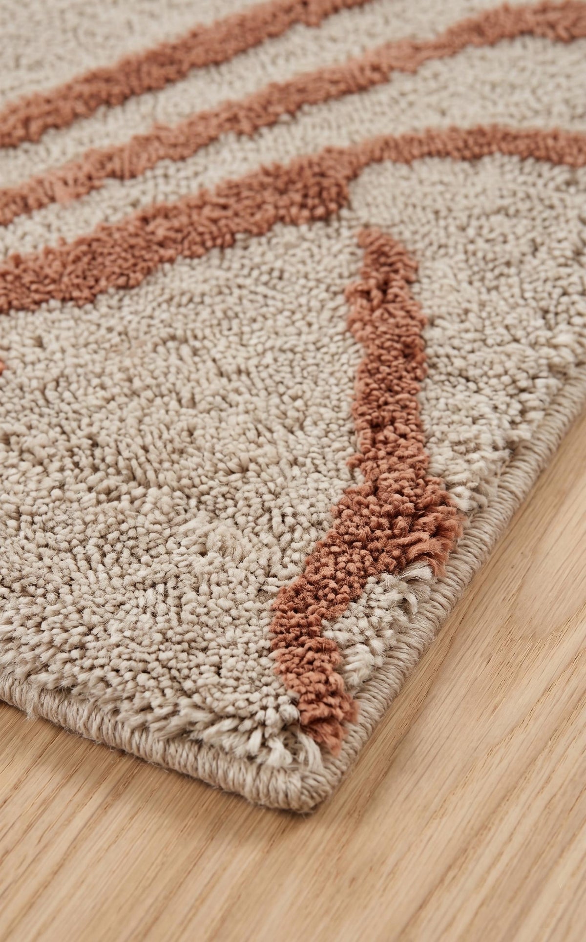 Modern Abstract Ivory & Terracotta Area Rug