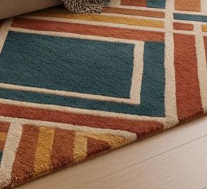 Hand Tufted Geometric Wool Viscose Rug