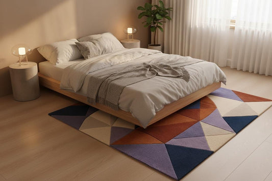 Stylish Geometric Tufted Area Rug, Abstract Color Block Carpet